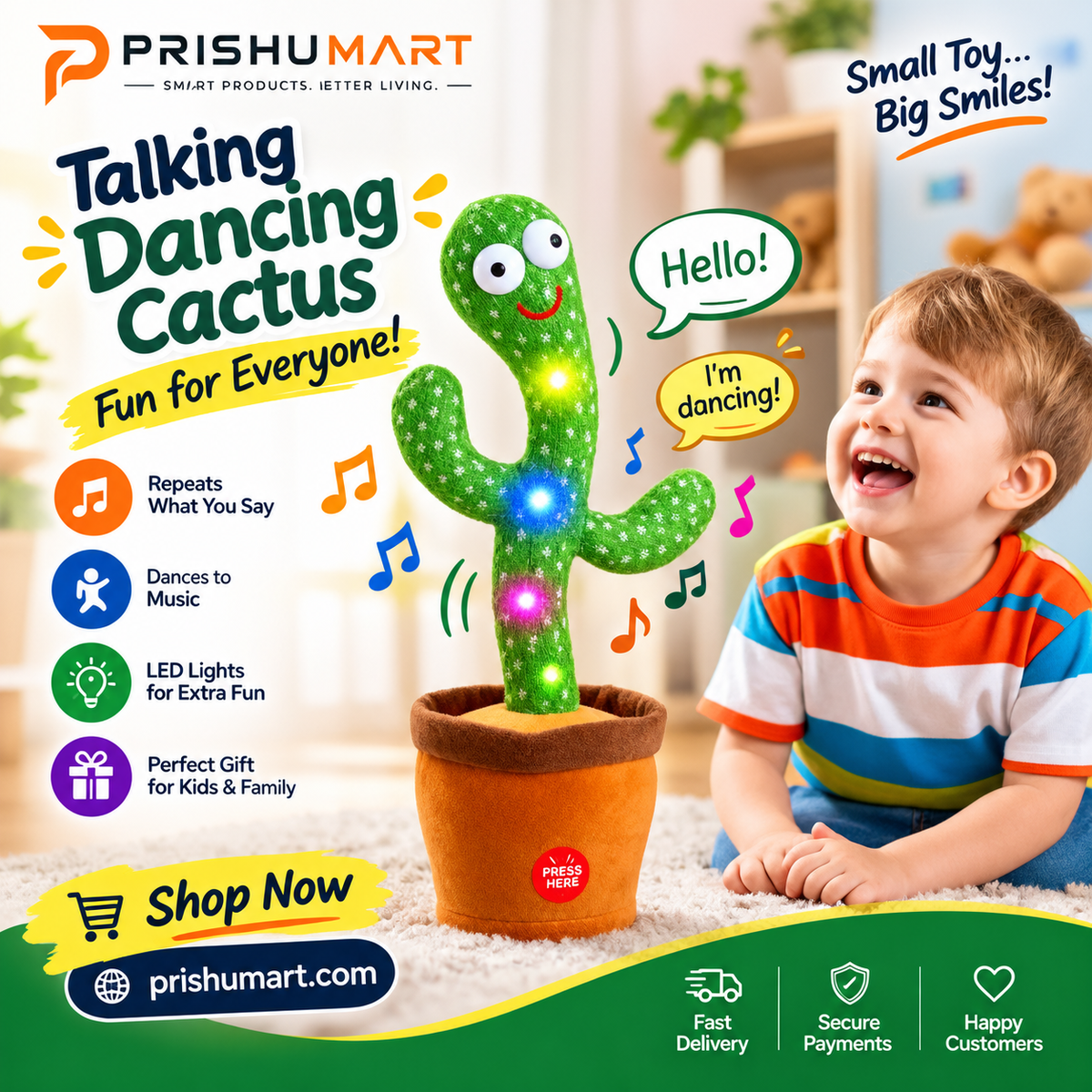Talking & Dancing Cactus Toy