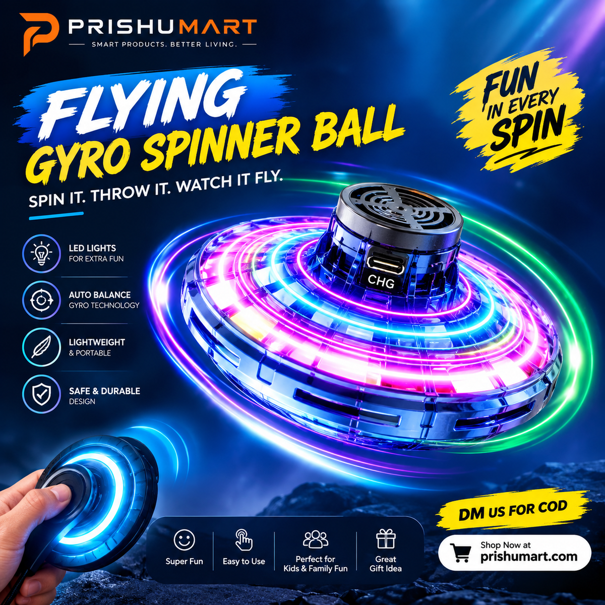 Flying Gyro Spinner Ball (Pack of 1)
